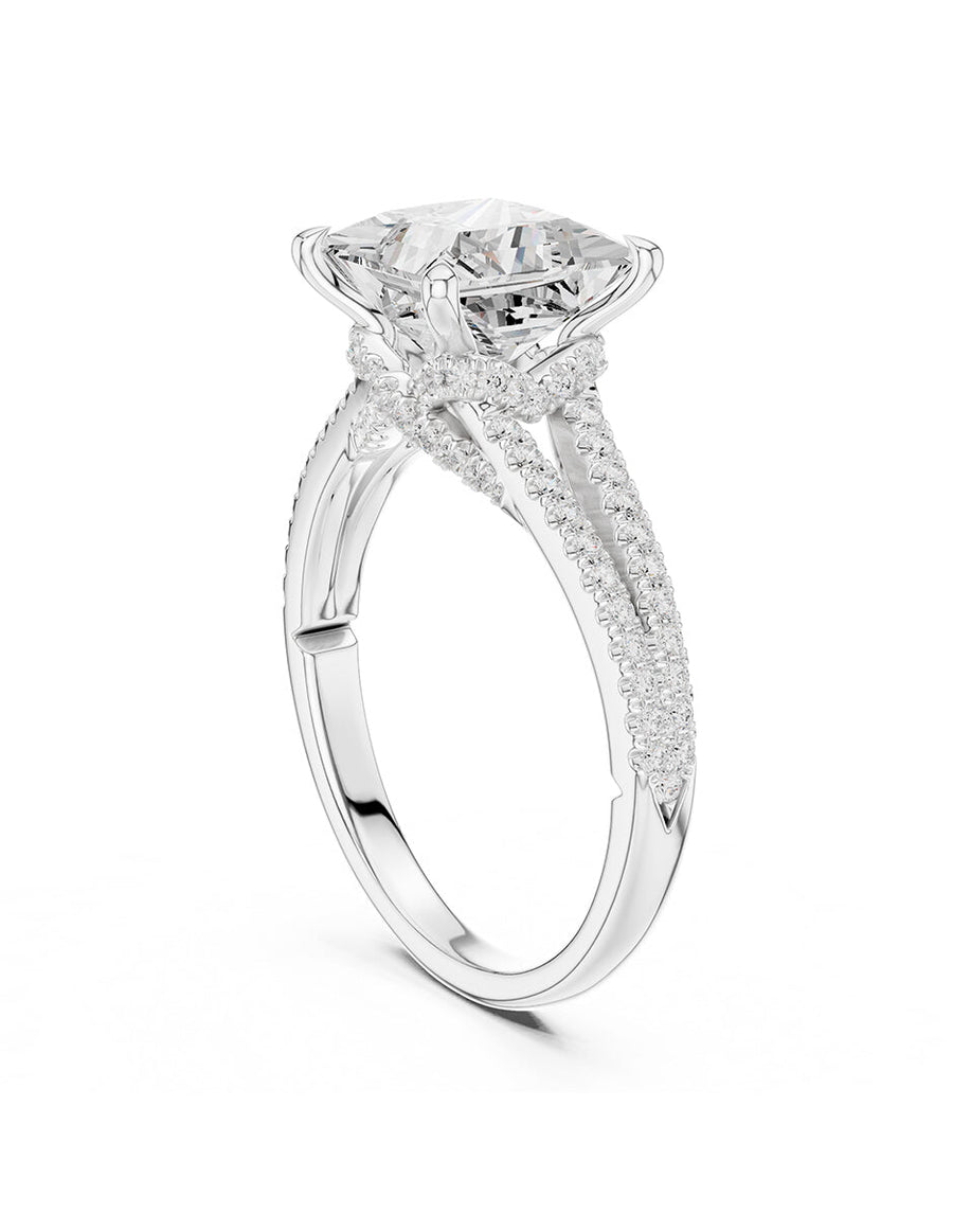 Anillo de compromiso - piedras laterales - AMORE184-PR-LG