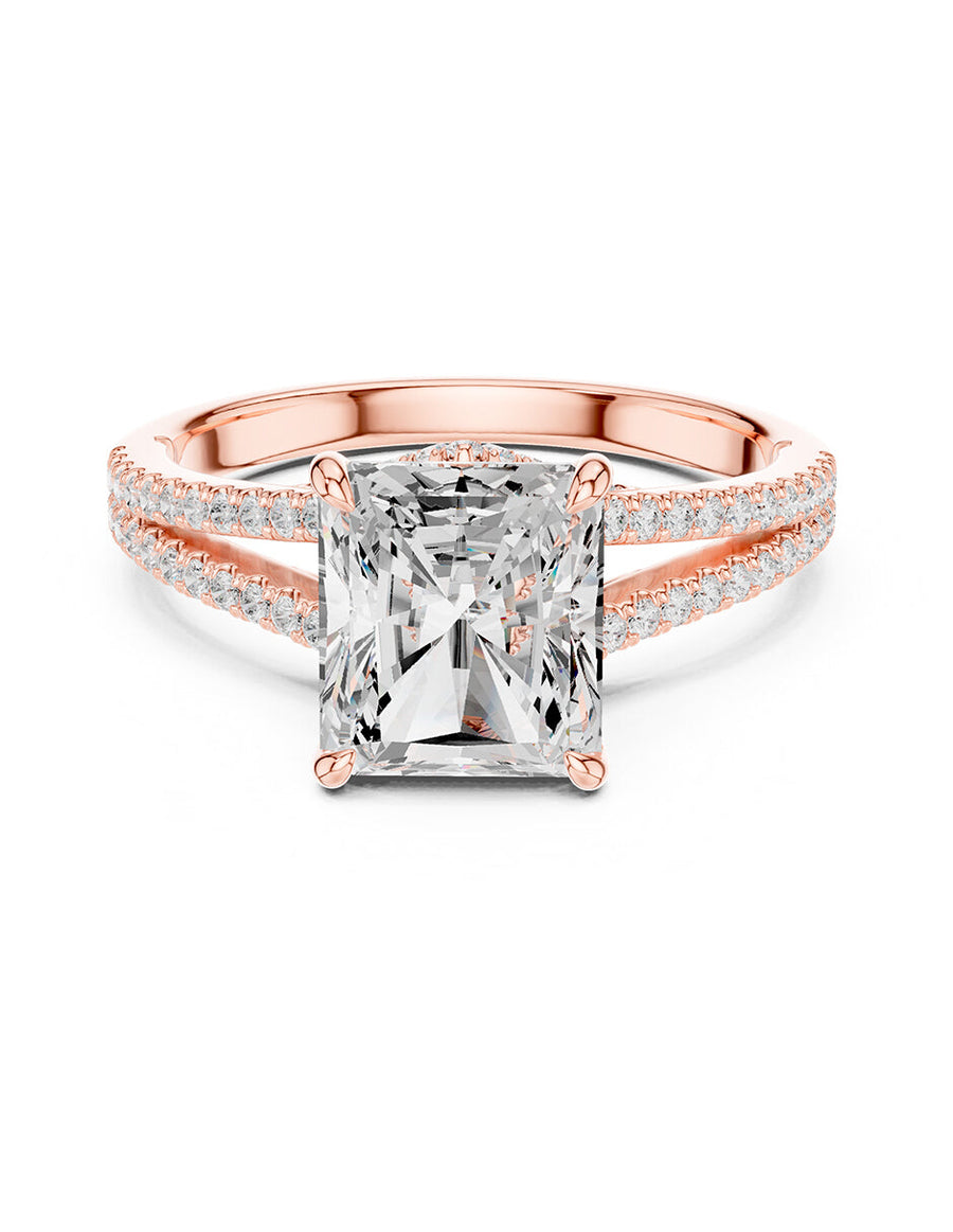 Montura para personalizar - piedras laterales - AMORE184-RA