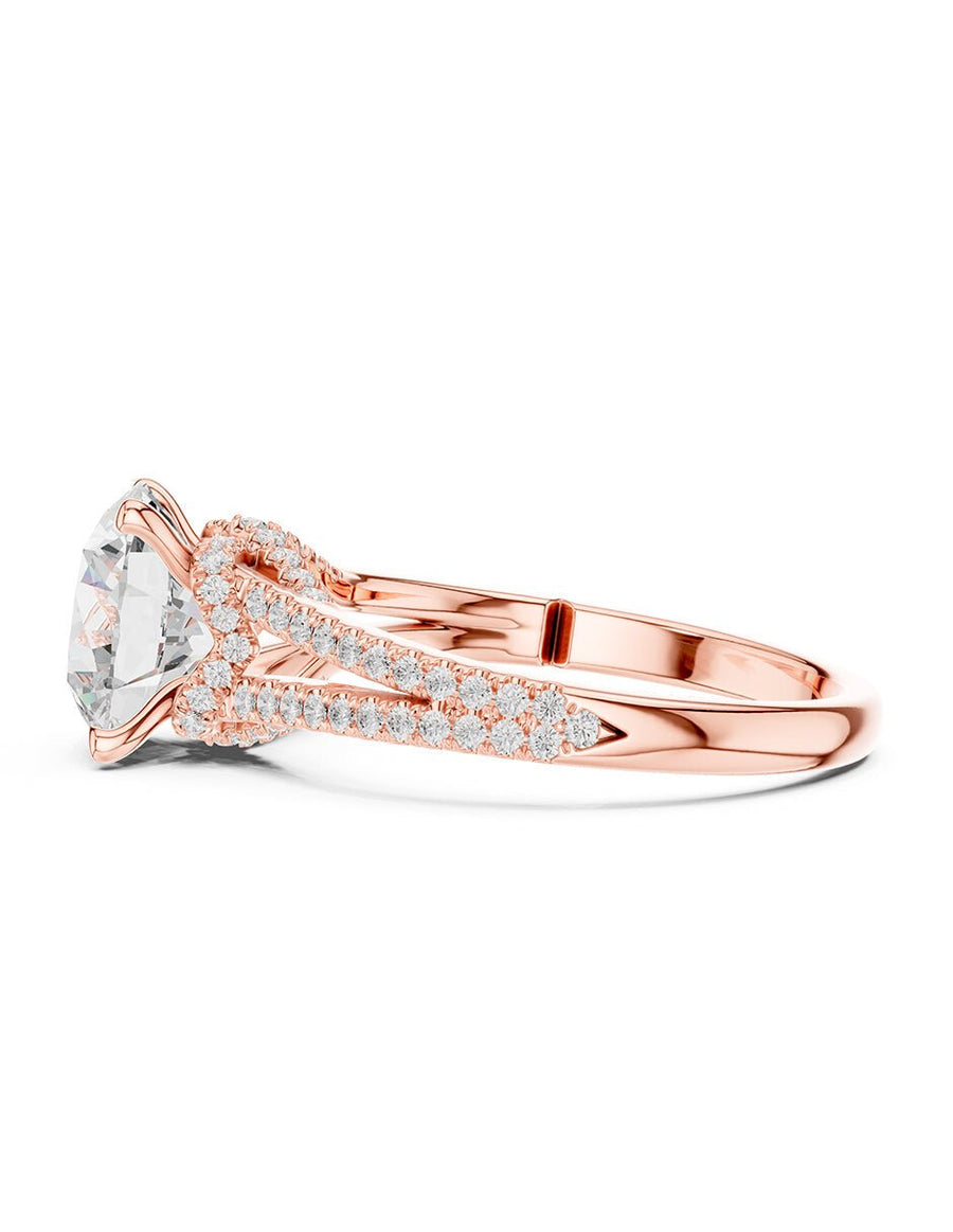 Anillo de compromiso - piedras laterales - AMORE184-RD-LG