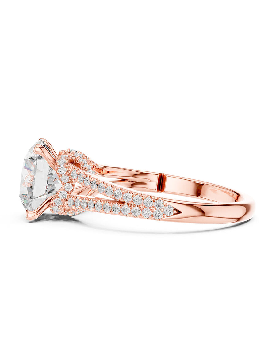Montura para personalizar - piedras laterales - AMORE184-RD