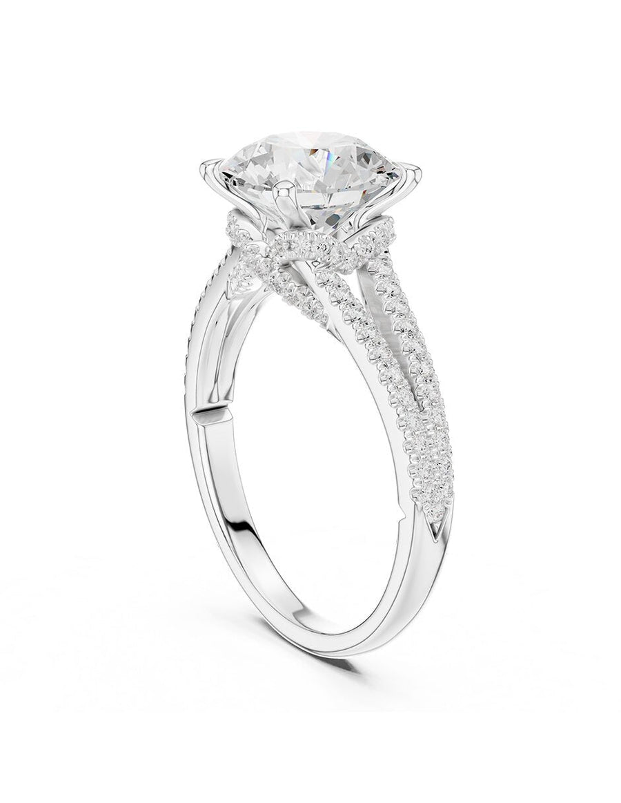 Anillo de compromiso - piedras laterales - AMORE184-RD-LG