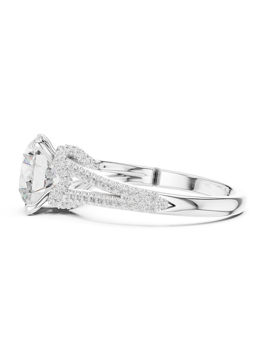 Anillo de compromiso - piedras laterales - AMORE184-RD-LG