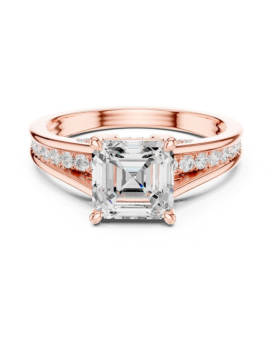 Anillo de compromiso - piedras laterales - AMORE185-AS-LG