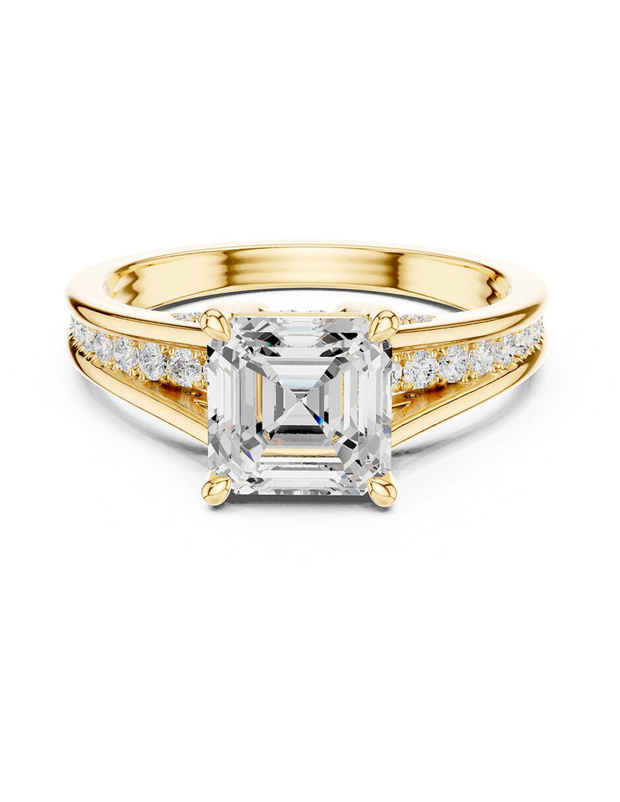 Anillo de compromiso - piedras laterales - AMORE185-AS-LG