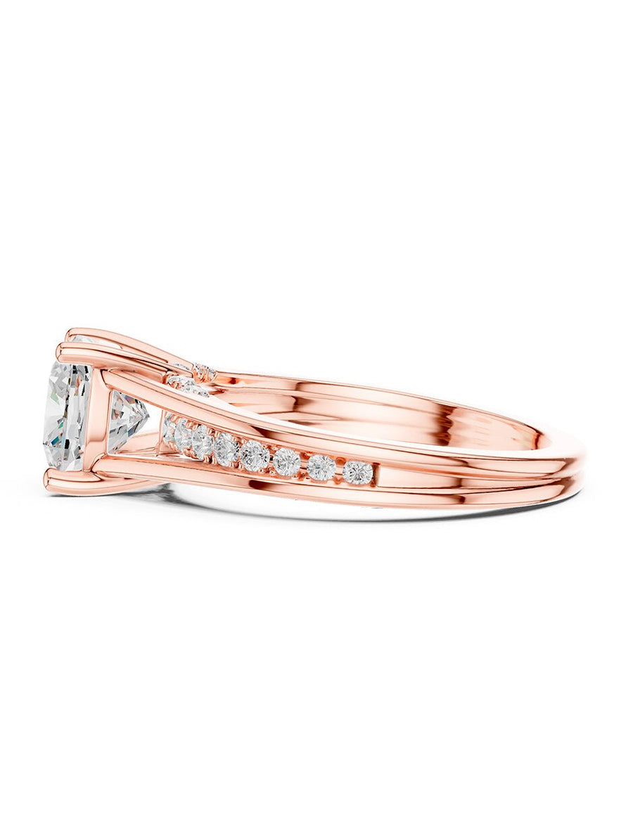 Anillo de compromiso - piedras laterales - AMORE185-CU-LG