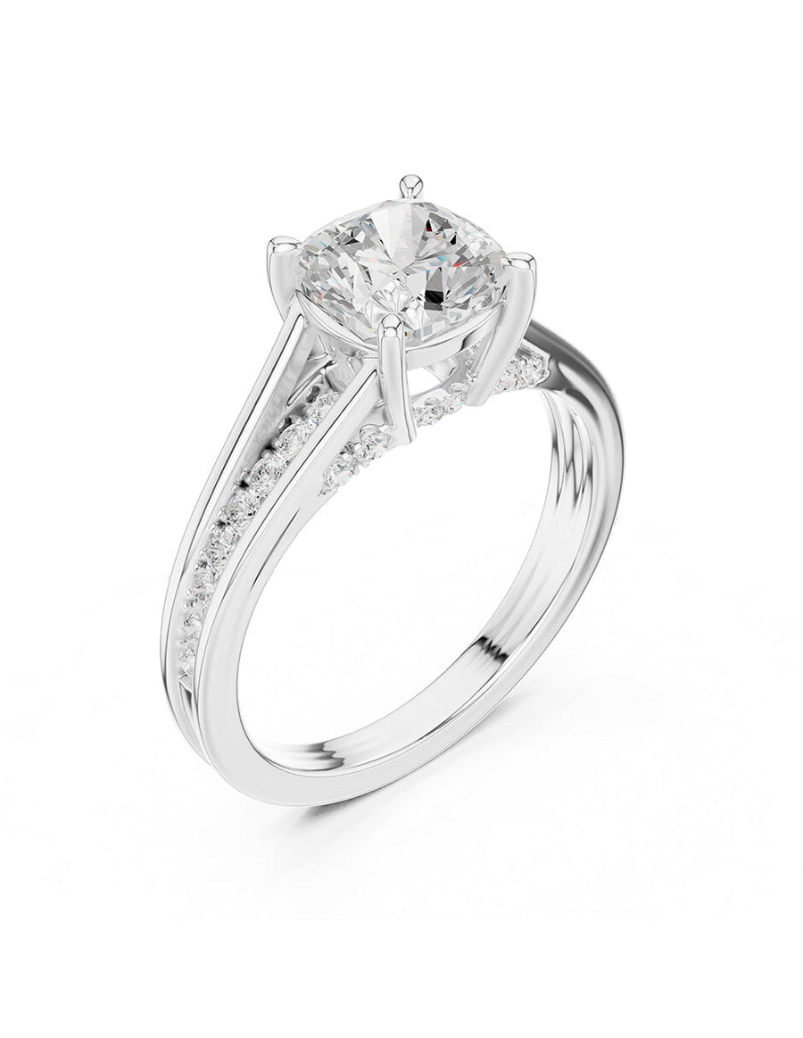 Anillo de compromiso - piedras laterales - AMORE185-CU-LG