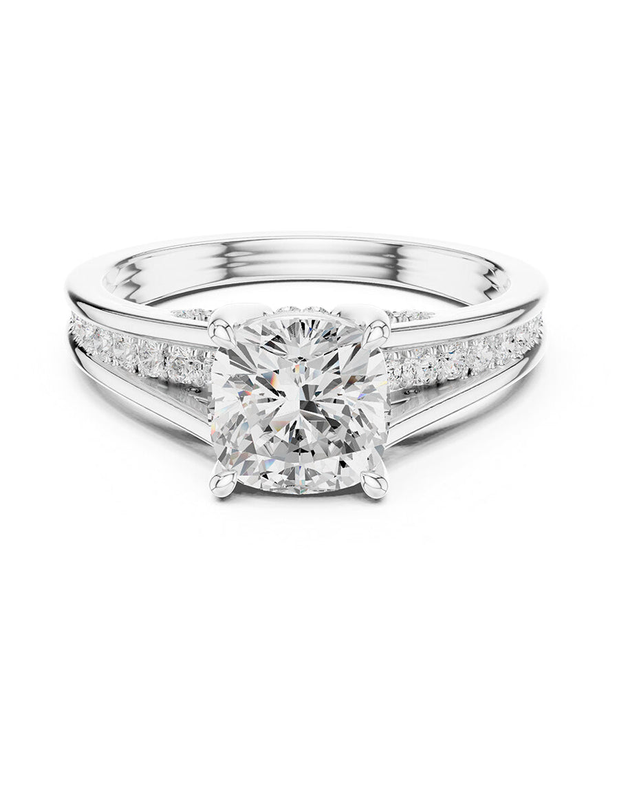 Montura para personalizar - piedras laterales - AMORE185-CU