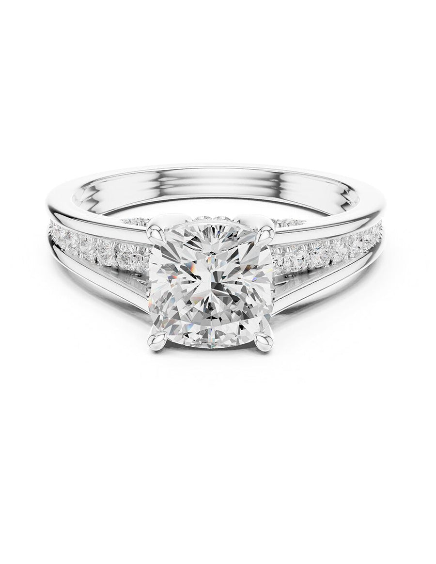 Anillo de compromiso - piedras laterales - AMORE185-CU-LG