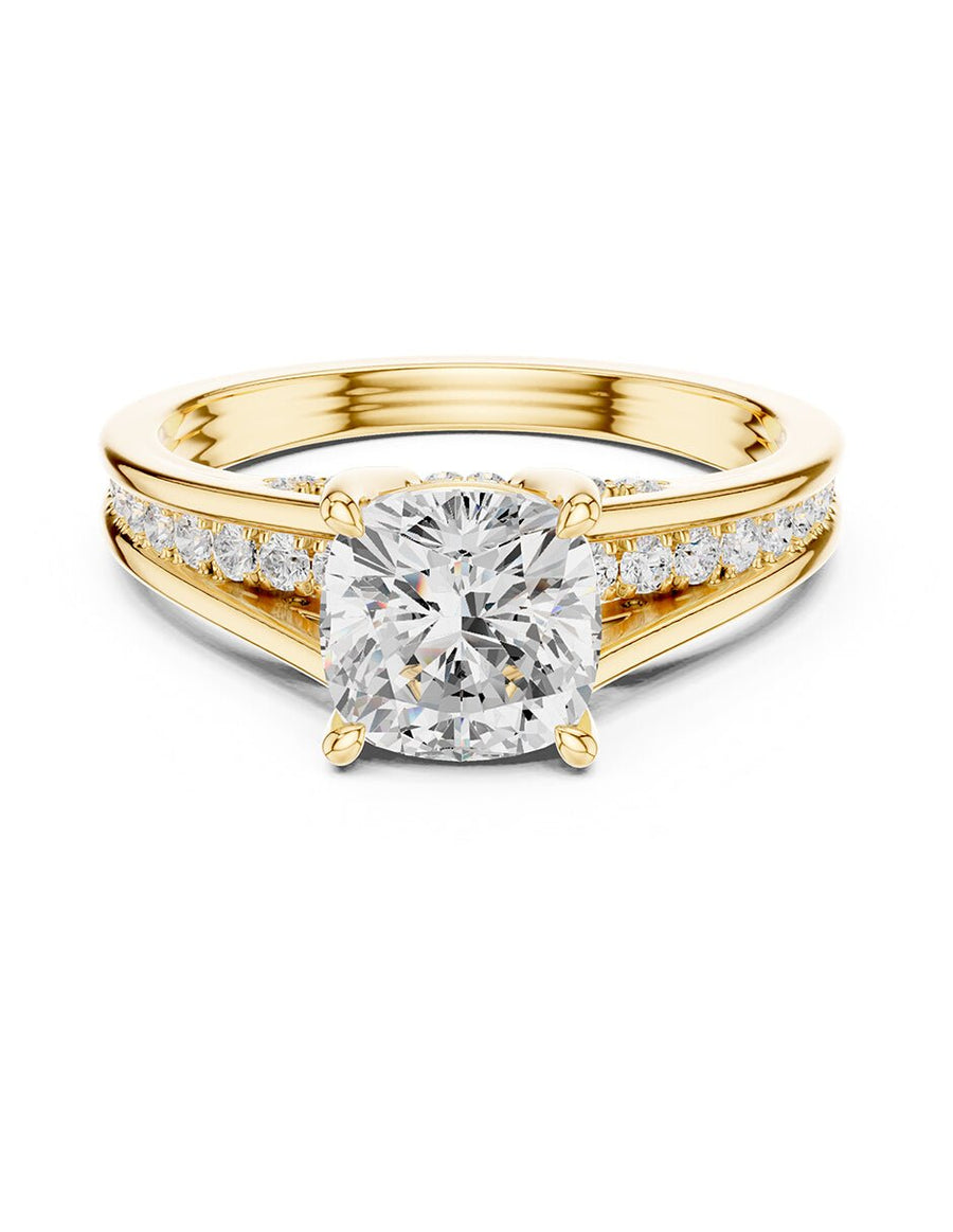 Anillo de compromiso - piedras laterales - AMORE185-CU-LG