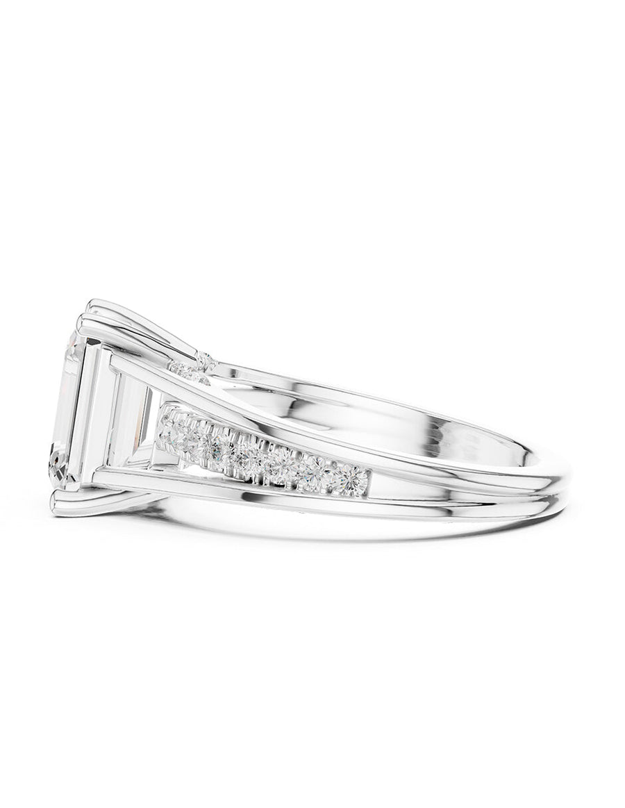 Anillo de compromiso - piedras laterales - AMORE185-EM-LG