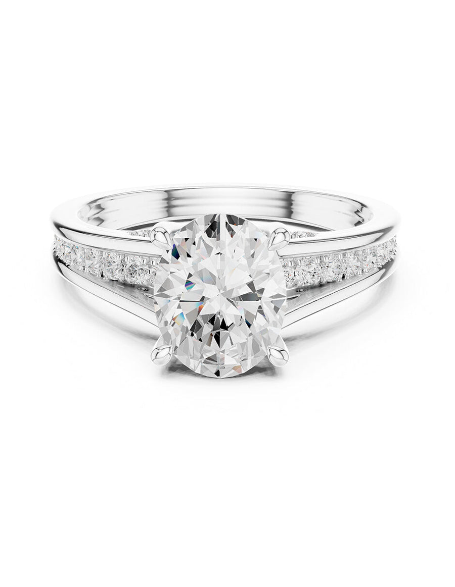 Montura para personalizar - piedras laterales - AMORE185-OV