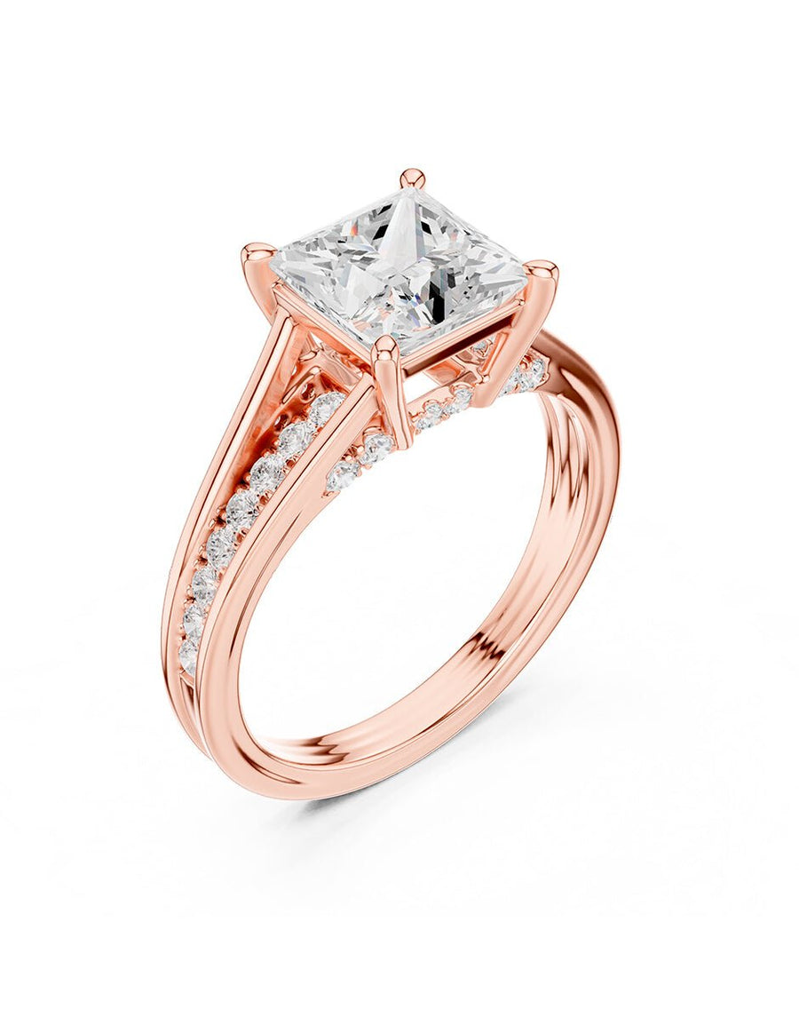 Anillo de compromiso - piedras laterales - AMORE185-PR-LG