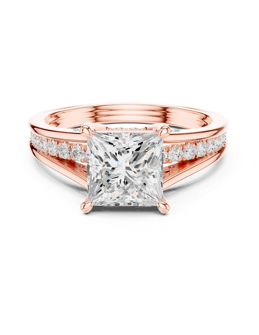 Anillo de compromiso - piedras laterales - AMORE185-PR-LG
