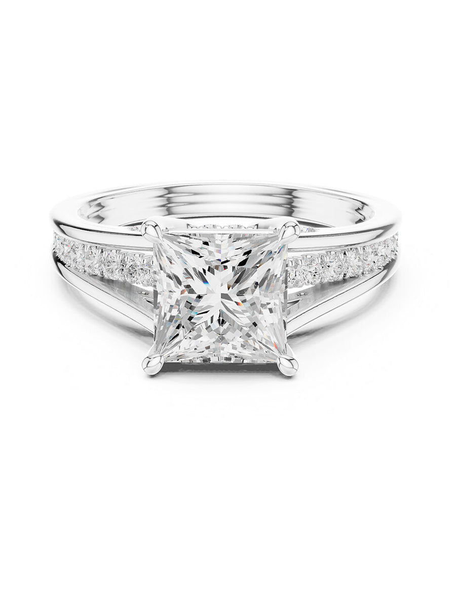Montura para personalizar - piedras laterales - AMORE185-PR