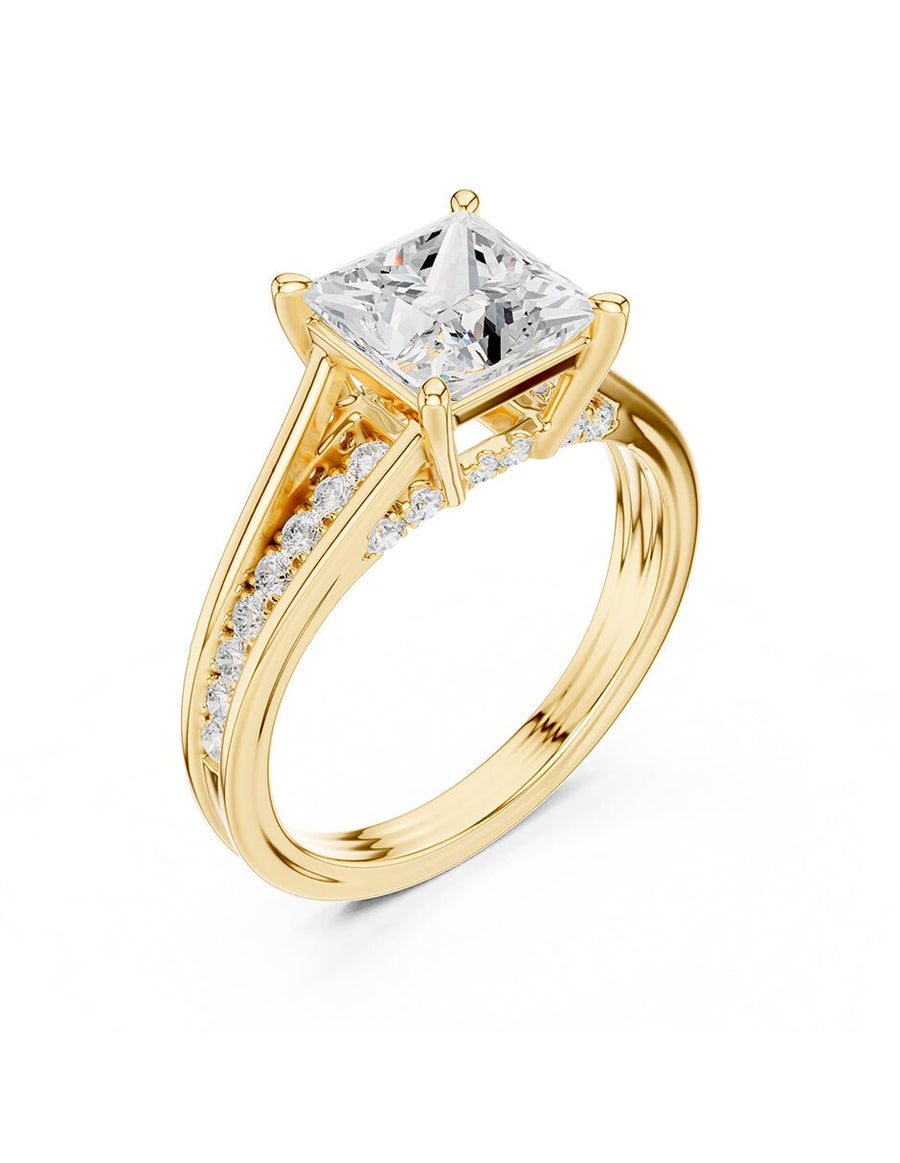 Anillo de compromiso - piedras laterales - AMORE185-PR-LG