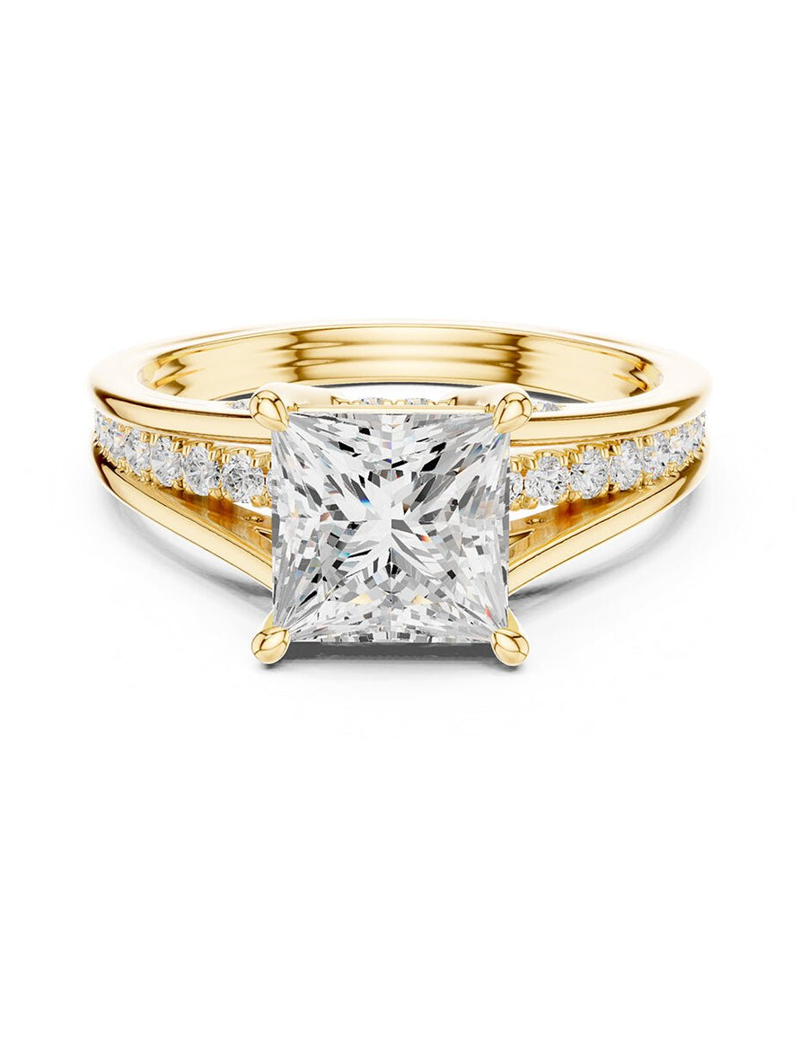 Anillo de compromiso - piedras laterales - AMORE185-PR-LG