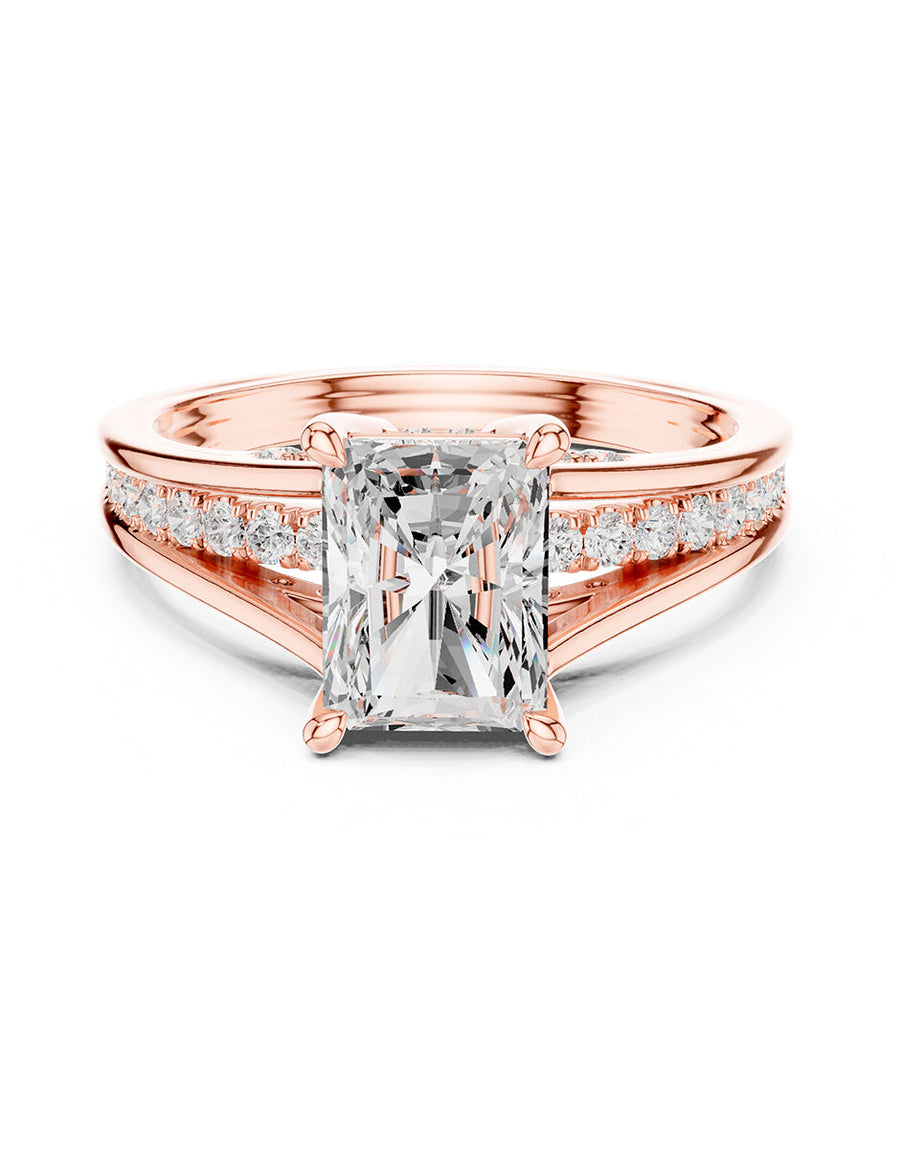Montura para personalizar - piedras laterales - AMORE185-RA