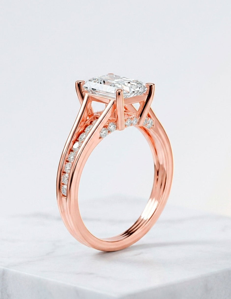 Anillo de compromiso - piedras laterales - AMORE185-RA-LG