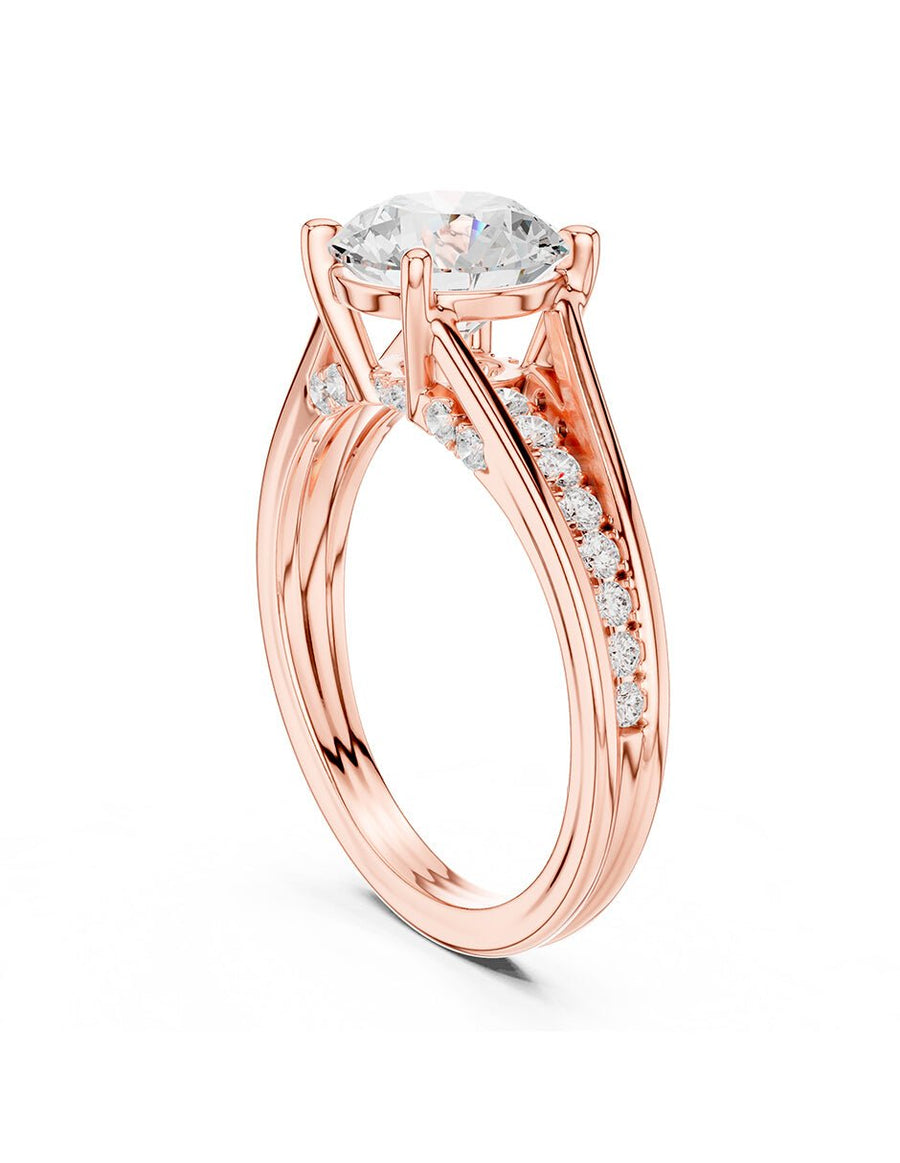 Anillo de compromiso - piedras laterales - AMORE185-RD-LG