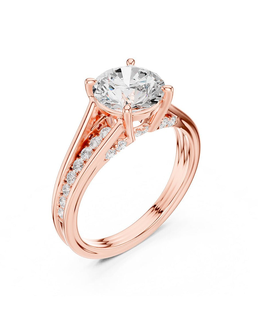 Anillo de compromiso - piedras laterales - AMORE185-RD-LG