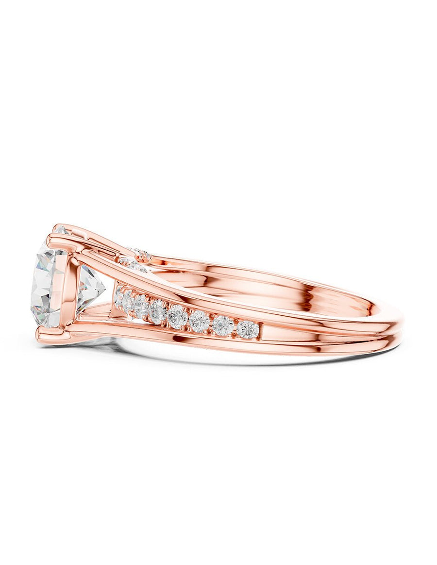 Anillo de compromiso - piedras laterales - AMORE185-RD-LG