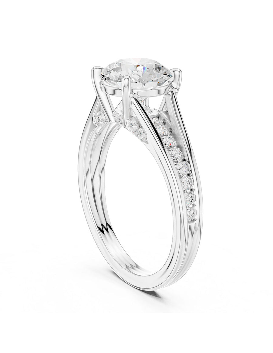 Anillo de compromiso - piedras laterales - AMORE185-RD-LG