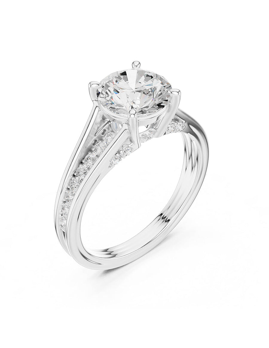 Anillo de compromiso - piedras laterales - AMORE185-RD-LG