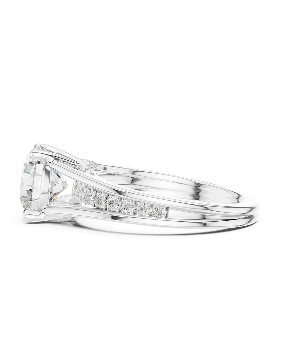 Anillo de compromiso - piedras laterales - AMORE185-RD-LG
