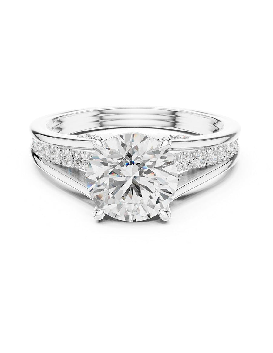 Anillo de compromiso - piedras laterales - AMORE185-RD-LG