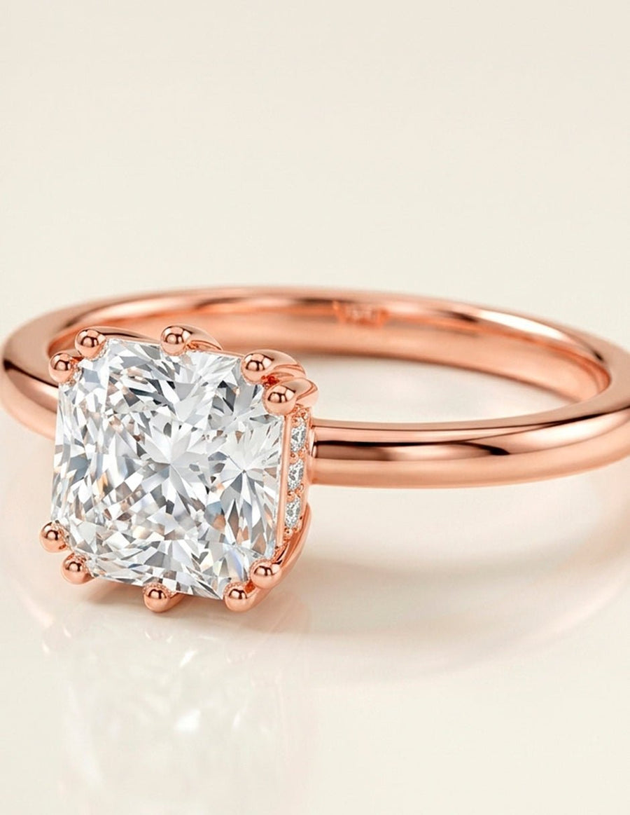 Anillo de compromiso - piedras laterales - AMORE186-AS-LG