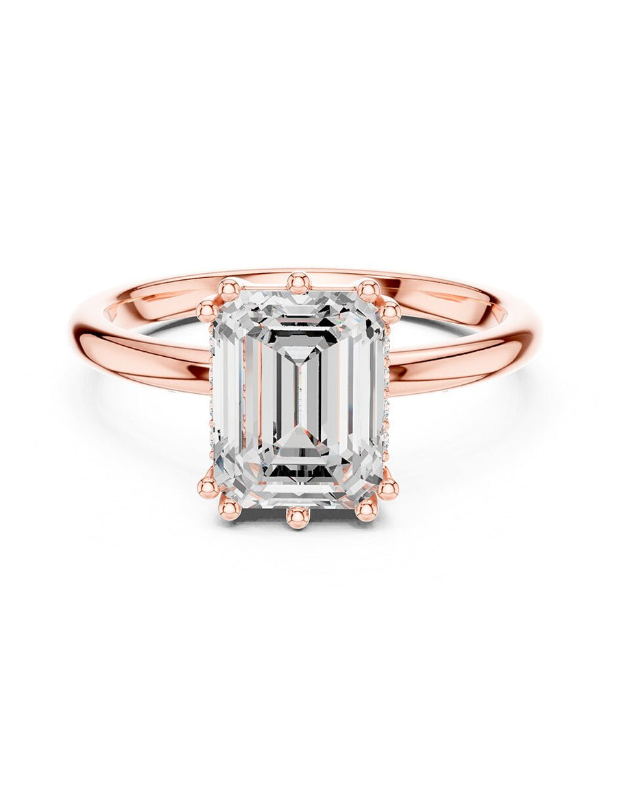 Anillo de compromiso - piedras laterales - AMORE186-EM-LG