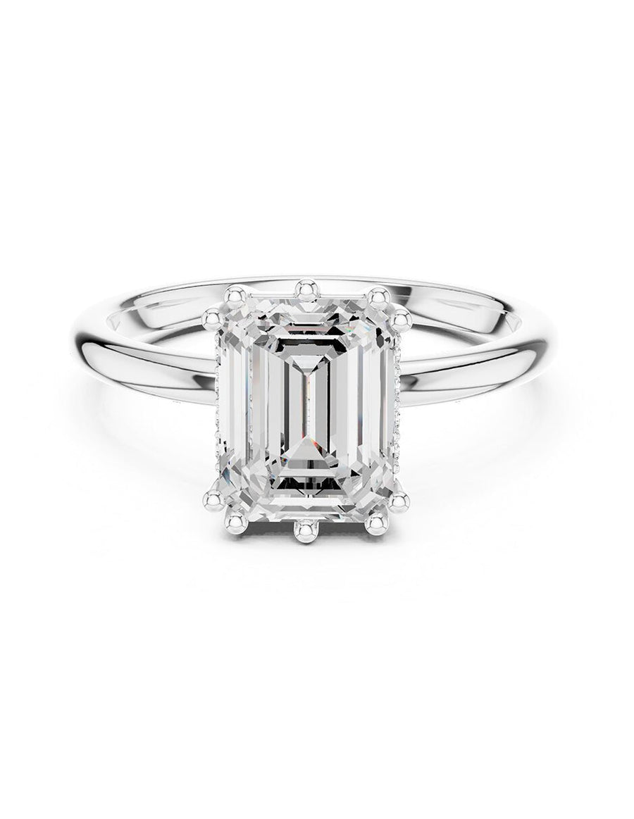 Anillo de compromiso - piedras laterales - AMORE186-EM-LG
