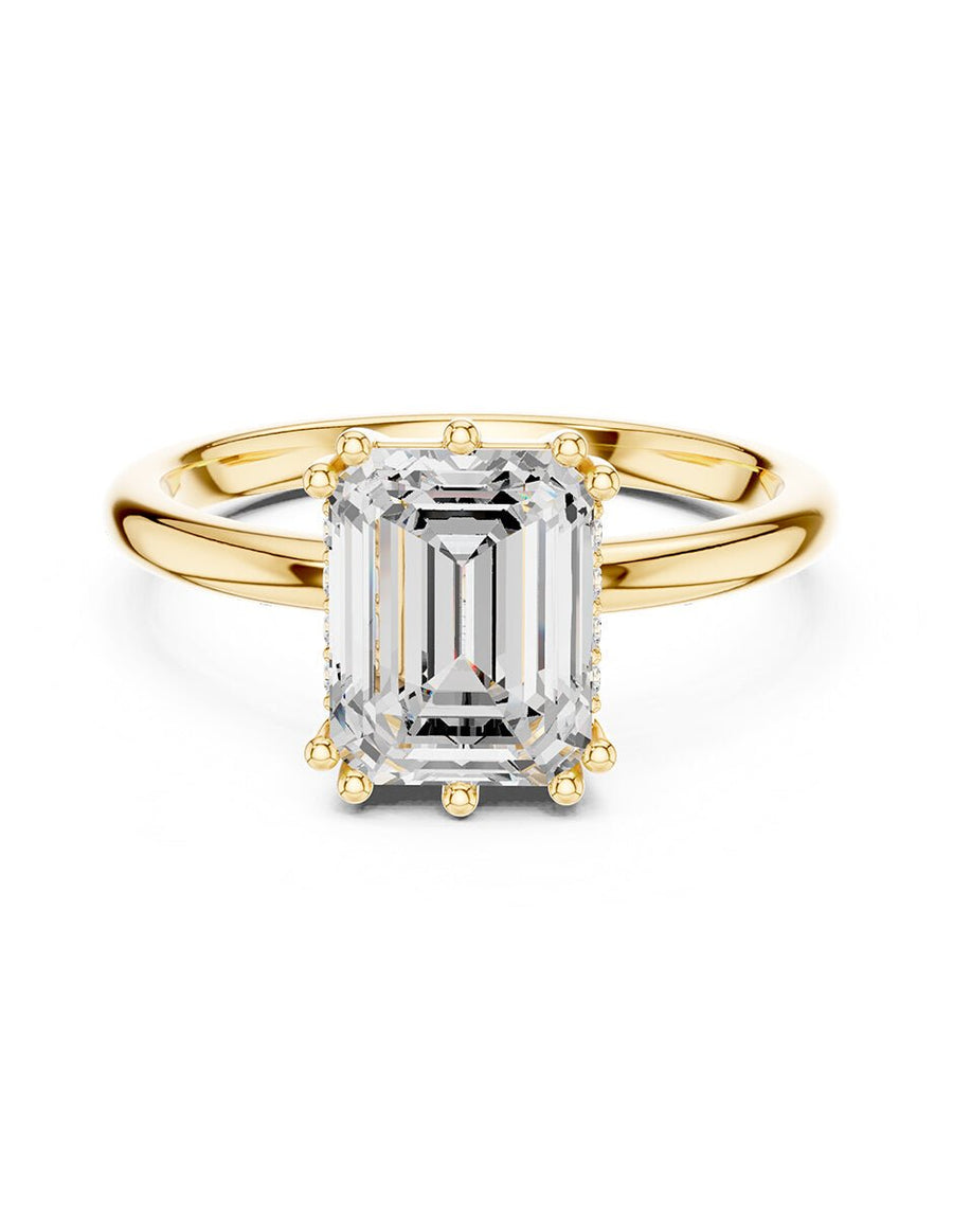 Anillo de compromiso - piedras laterales - AMORE186-EM-LG