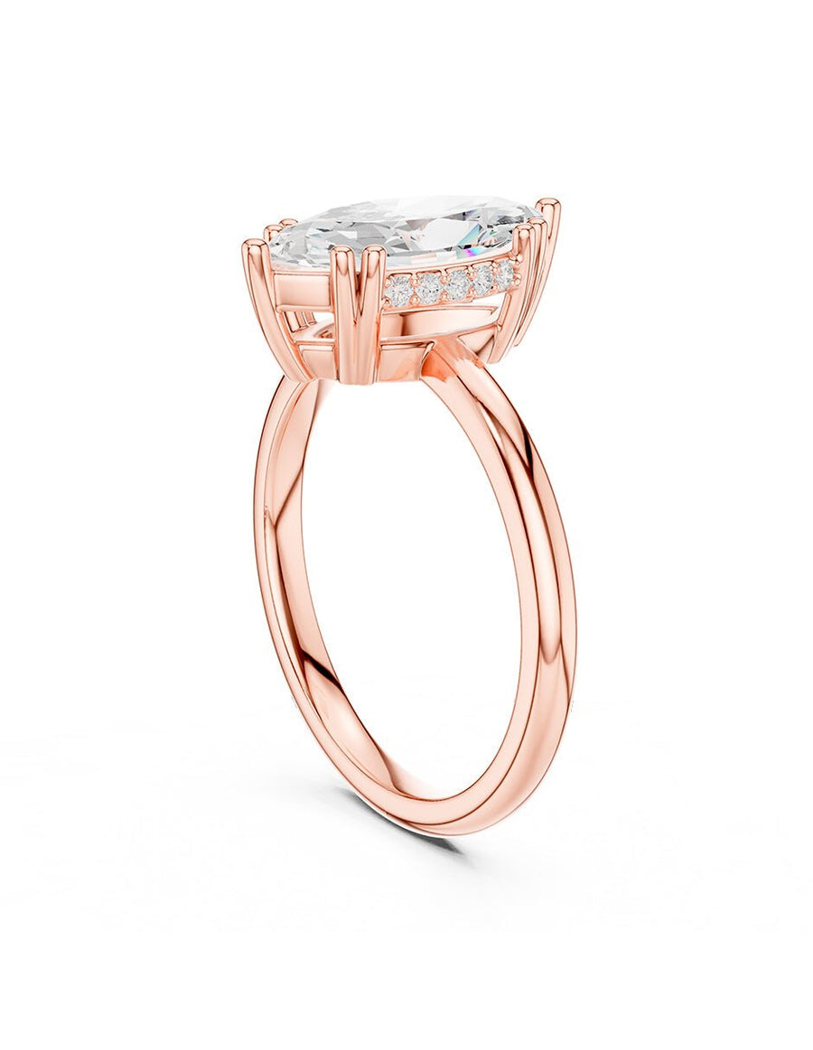Anillo de compromiso - piedras laterales - AMORE186-MQ-LG