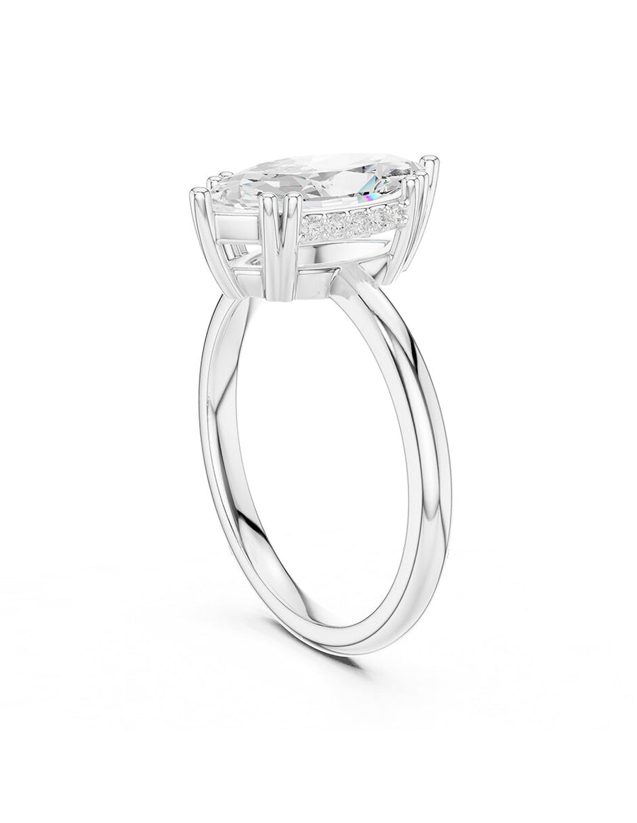 Anillo de compromiso - piedras laterales - AMORE186-MQ-LG