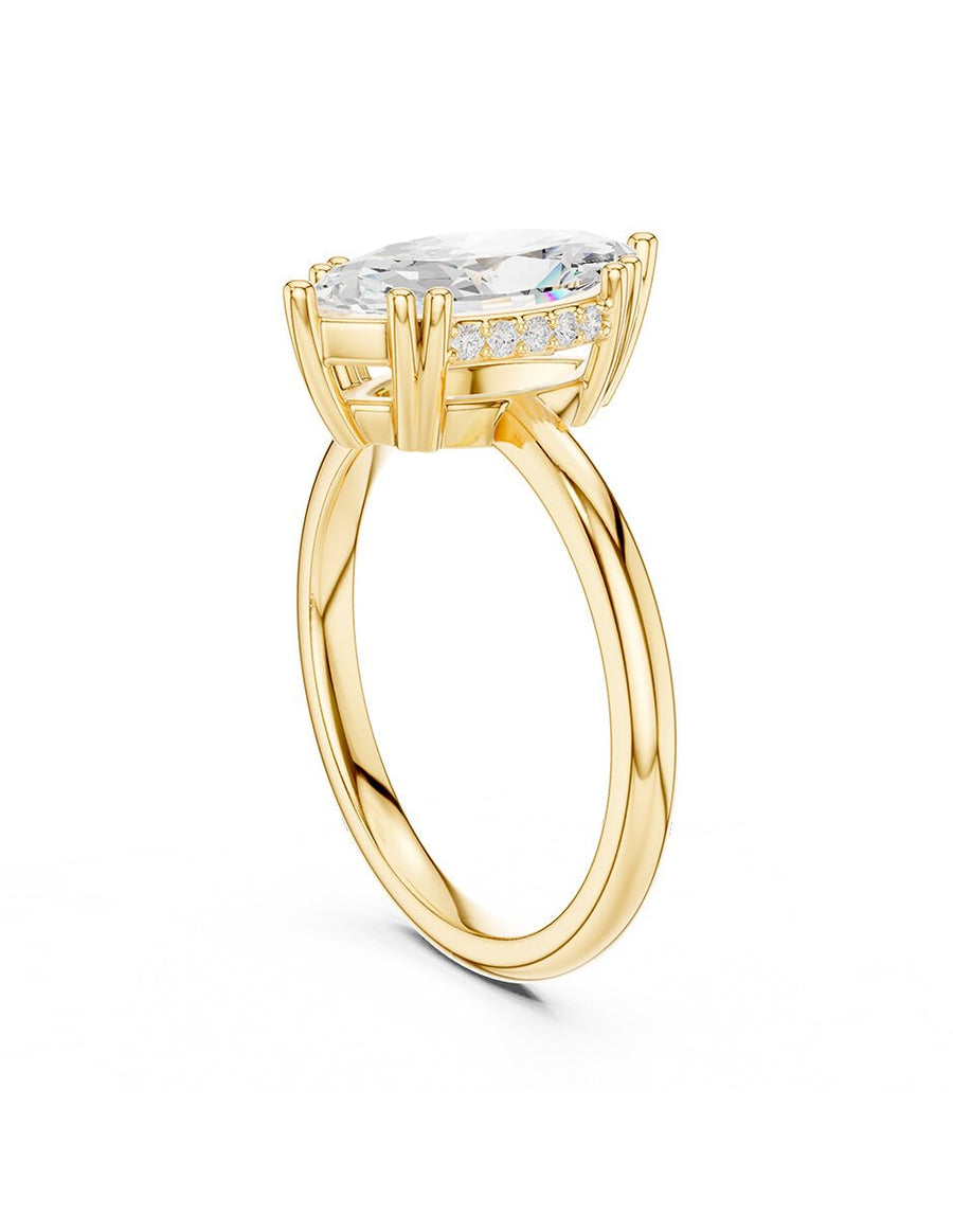 Anillo de compromiso - piedras laterales - AMORE186-MQ-LG