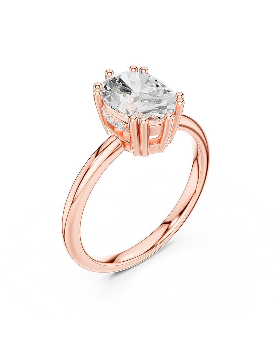 Anillo de compromiso - piedras laterales - AMORE186-OV-LG