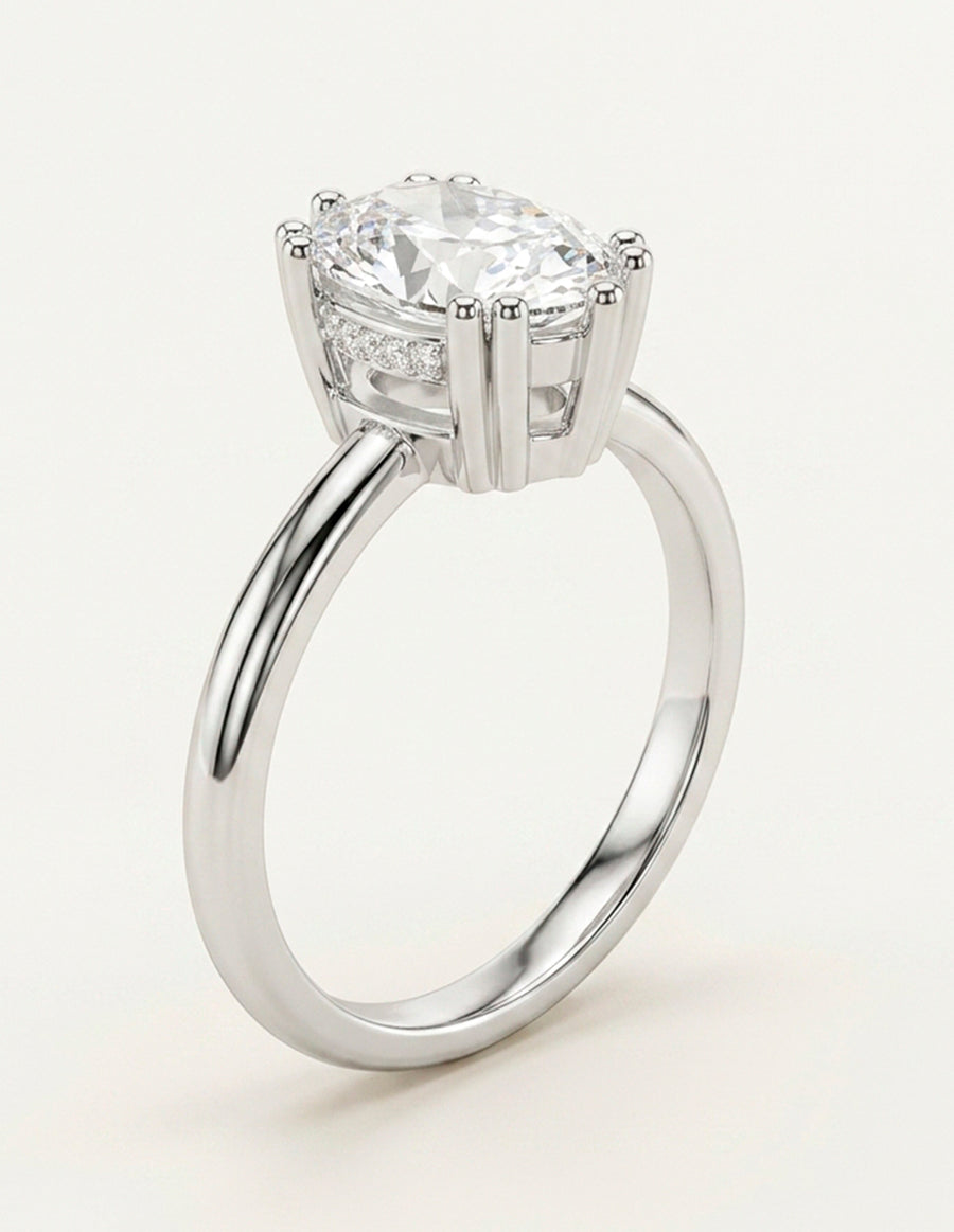 Montura para personalizar - piedras laterales - AMORE186-OV
