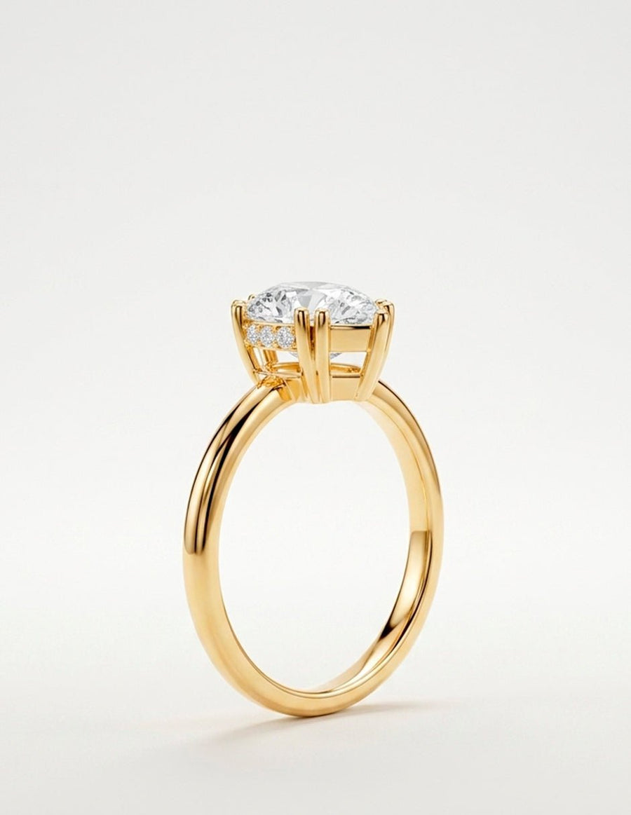Anillo de compromiso - piedras laterales - AMORE186-PE-LG