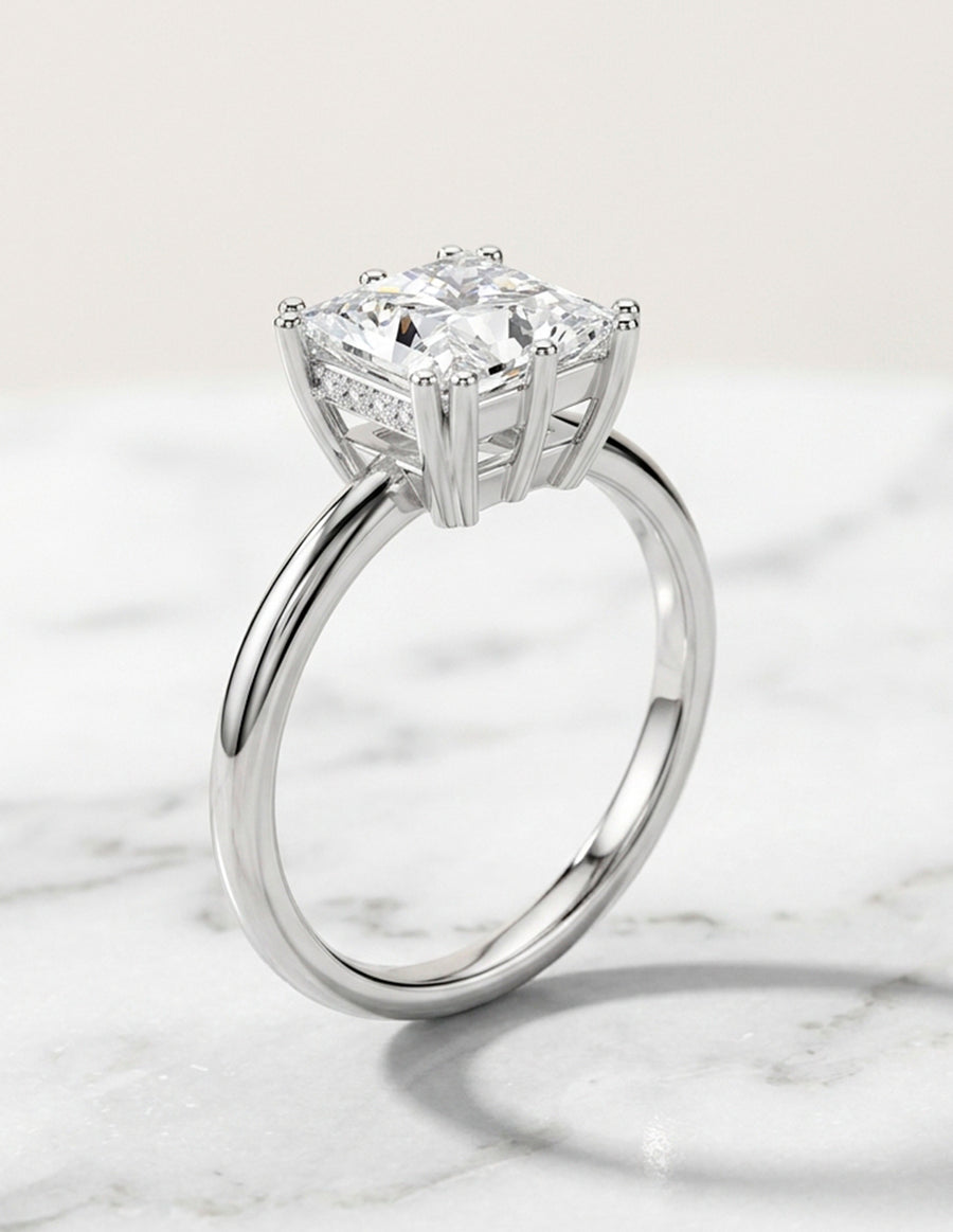 Montura para personalizar - piedras laterales - AMORE186-PR