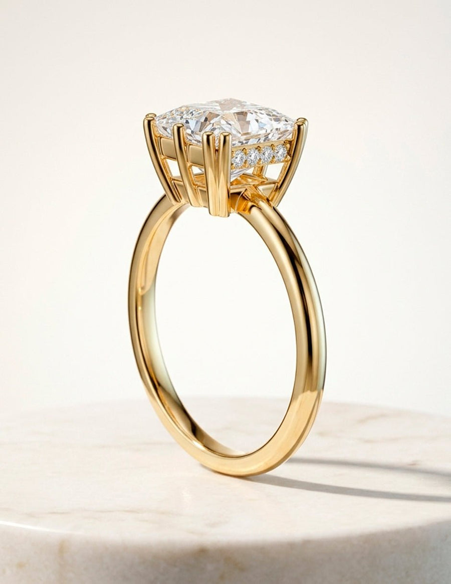 Anillo de compromiso - piedras laterales - AMORE186-PR-LG