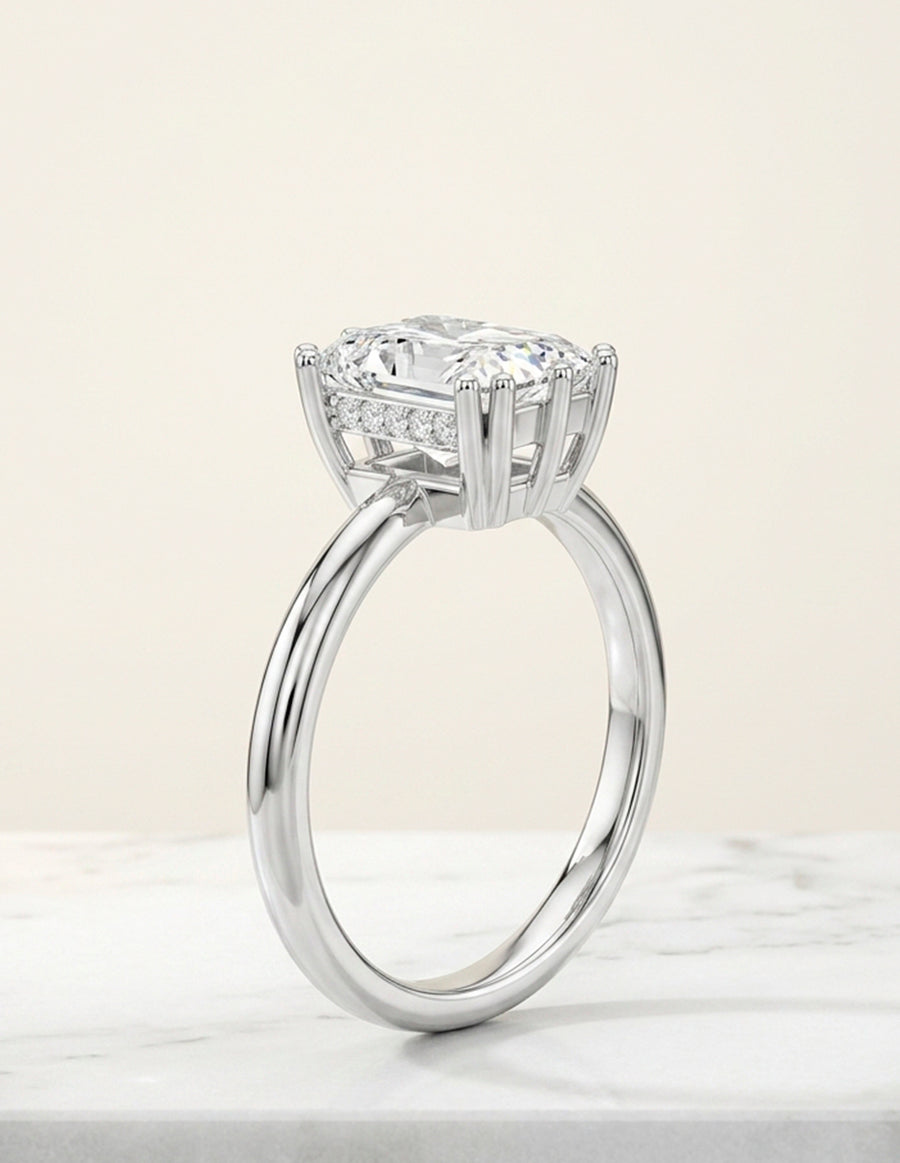 Montura para personalizar - piedras laterales - AMORE186-RA