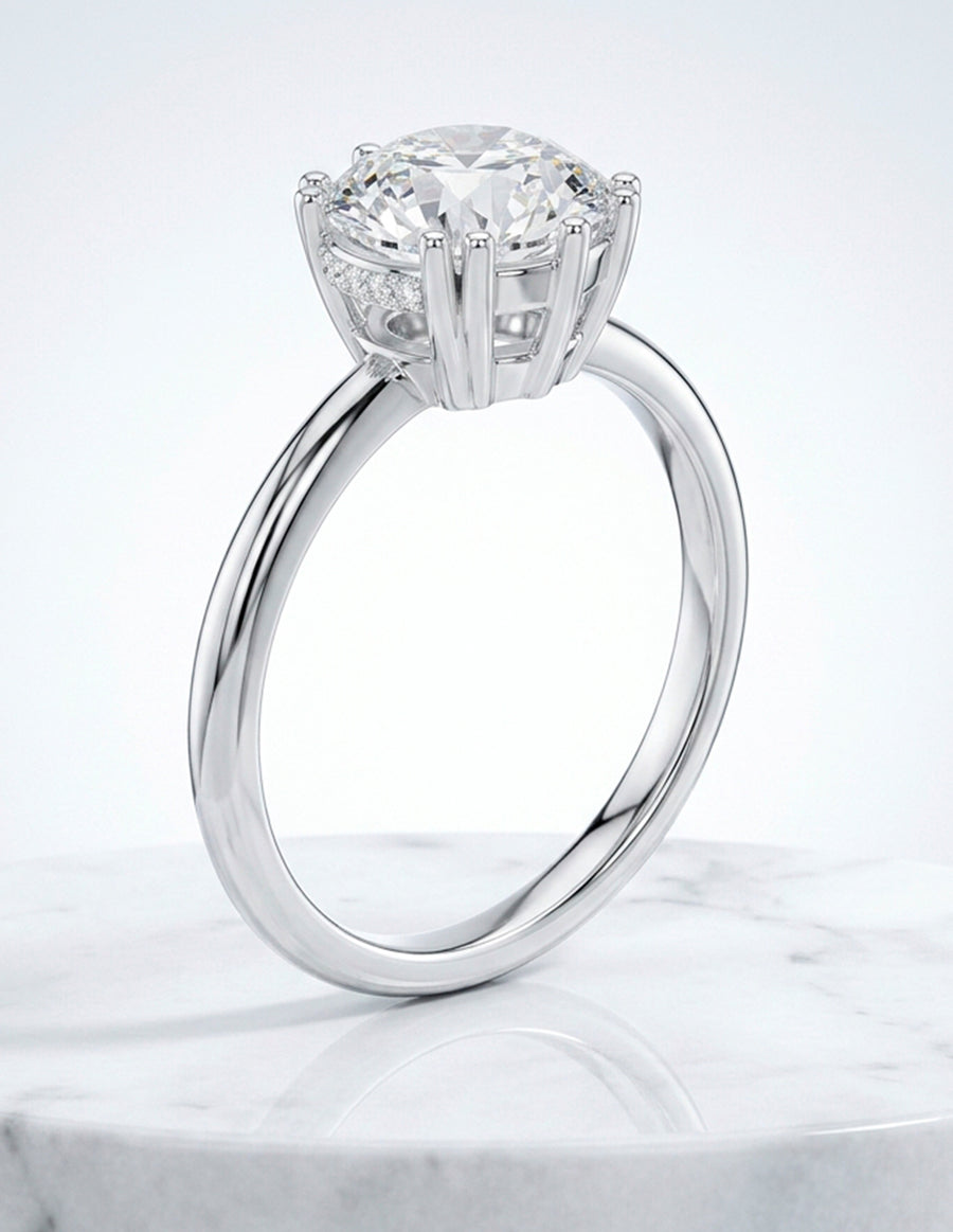 Montura para personalizar - piedras laterales - AMORE186-RD
