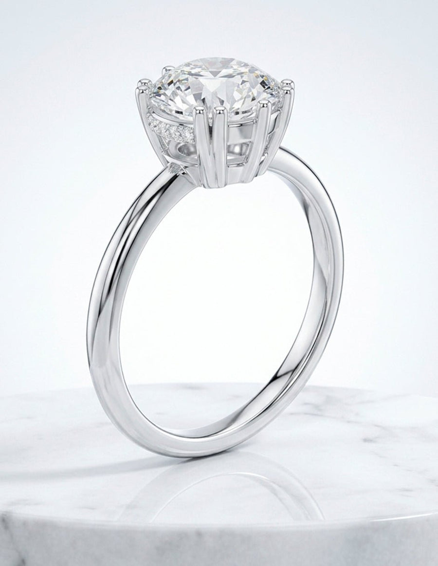 Anillo de compromiso - piedras laterales - AMORE186-RD-LG