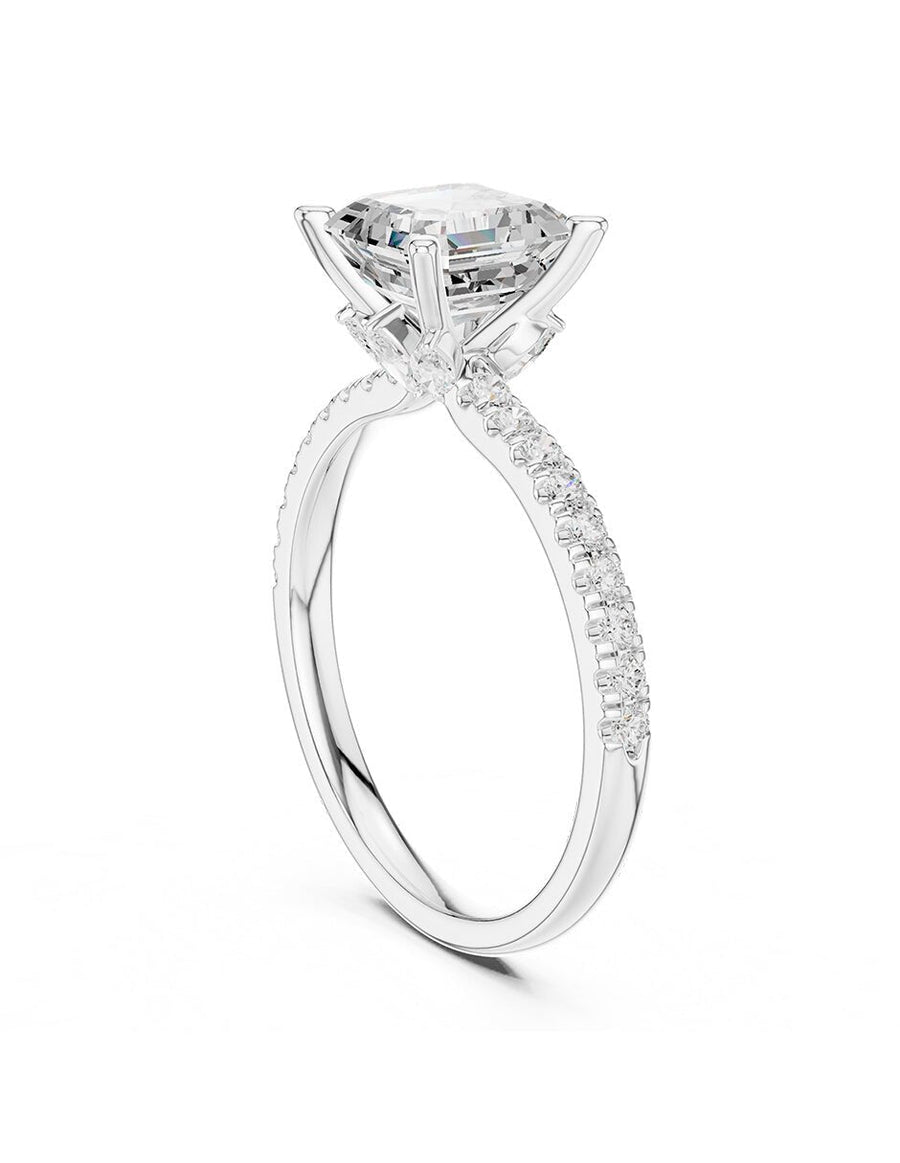 Anillo de compromiso - piedras laterales - AMORE187-AS-LG