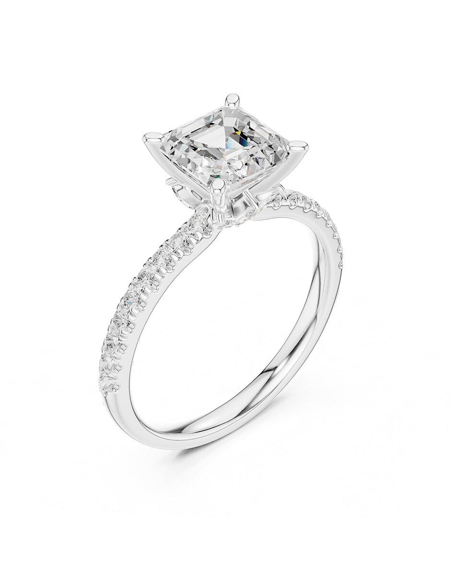 Anillo de compromiso - piedras laterales - AMORE187-AS-LG