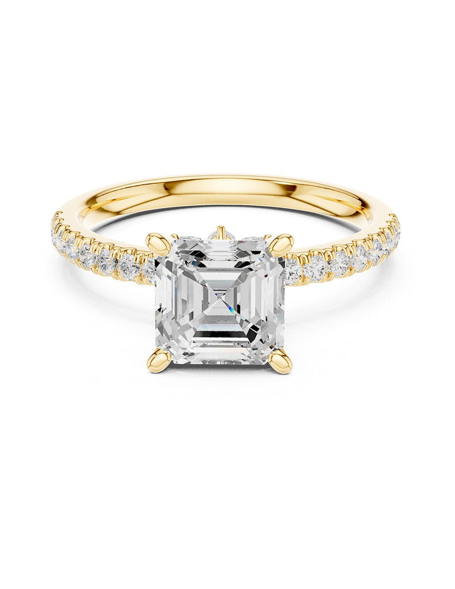 Anillo de compromiso - piedras laterales - AMORE187-AS-LG