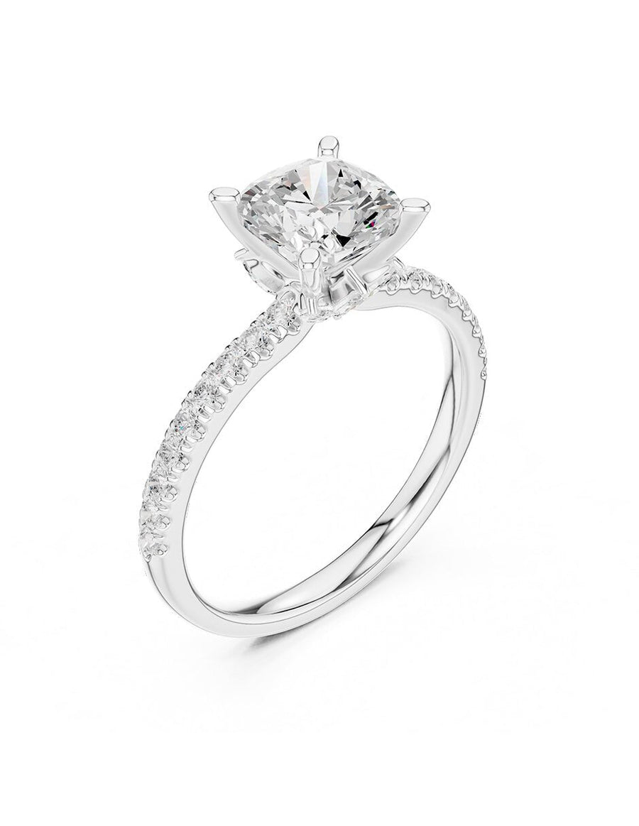Anillo de compromiso - piedras laterales - AMORE187-CU-LG