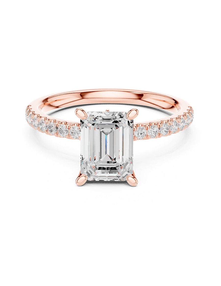 Montura para personalizar - piedras laterales - AMORE187-EM