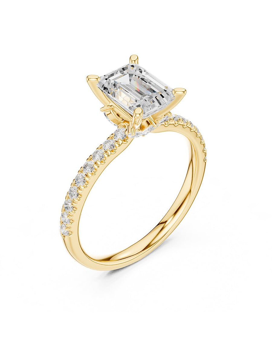 Anillo de compromiso - piedras laterales - AMORE187-EM-LG